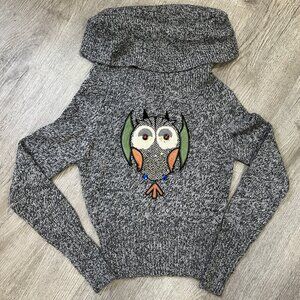 Jorya Alpaca Wool Owl Turtleneck Sweater
